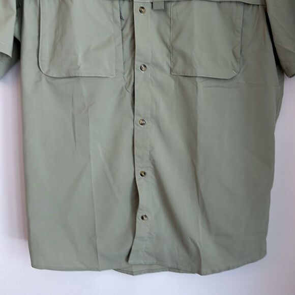 L.L. Bean Men Tropicwear Shirt Short-Sleeve UPF 50 green button down large tall - Picture 6 of 15